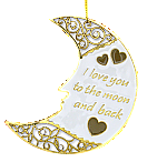 2841 - LUMB GOLD MOON ENAMELED/JEWELED ORNAMENT