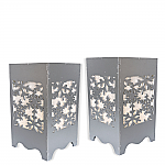 9644-2 - SILVER SNOWFLAKE SQUARE LUMINARY