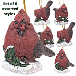 2144 - Cardinals w/ Holly Ornament - SET 6