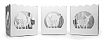 9306 - SET/3 -WHITE SQUARE REINDEER VOTIVE HOLDERS