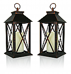 9604-2 - BLACK PLASTIC X-STYLE LANTERNS