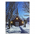 2684 - CANVAS PRINT- SNOWY PATH TO CHURCH