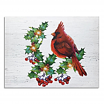 2685 - CANVAS PRINT- CARDINAL/HOLLY/BERRIES