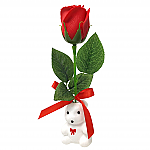 9402 - ARTIFICIAL RED ROSE W/BEAR