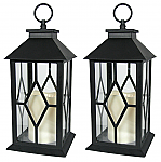 9603-2 - BLACK PLASTIC DIAMOND LANTERNS