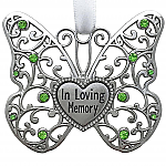 LOVING MEMORY BUTTERFLY JEWELED ORNAMENT