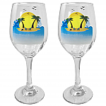 6068 - BEACH STEMMED WINE GLASSES - S/2