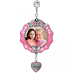 2909N - NANA PINK ENAMELED PHOTO ORN W/BUTTERFLIES