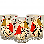 9740 - CARDINAL PAIR IN TREE VOTIVE HOLDERS