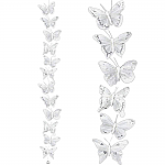 3623 - SET/12 -WHITE GLITTERED BUTTERFLY GARLAND -44" LONG