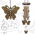 3327 - BUTTERFLY WITH BRONZE WINDCHIMES
